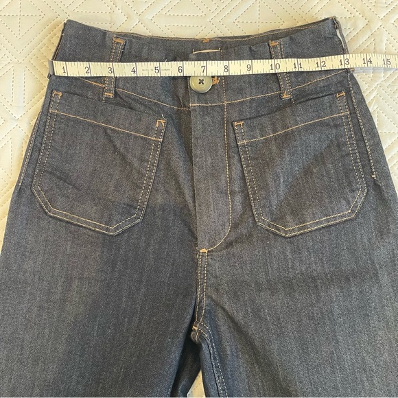 Maeve By Anthropologie The Colette Cropped Wide-Leg Jeans Size 29 Dark Denim - Picture 6 of 12